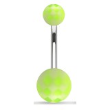 Piercing nombril UV 15 - Checker blanc et vert-pomme