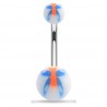 Piercing nombril UV 37 - Papillon peint bleu et orange