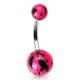 Piercing nombril UV 54 - Rose avec des taches noires