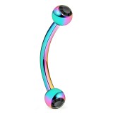 Banane 36 - Plaqué-titane rainbow double cristal noir