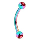 Banane 36 - Plaqué-titane rainbow double cristal rouge