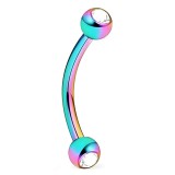 Piercing arcade 25 - plaqué-titane rainbow cristal transparent
