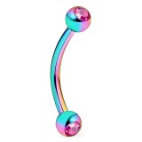 Piercing arcade 25 - plaqué-titane rainbow cristal rose