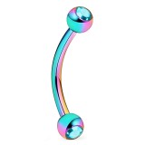 Piercing arcade 25 - plaqué-titane rainbow cristal bleu-clair