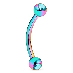 Piercing arcade 25 - plaqué-titane rainbow cristal bleu-clair