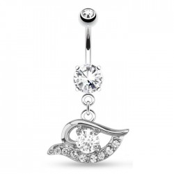 Piercing nombril œil multiples cristaux transparents (D145)