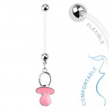 Piercing nombril grossesse 50 - Tétine rose