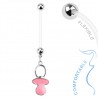 Piercing nombril grossesse 50 - Tétine rose