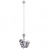 Piercing nombril grossesse 01 - Papillon multiples cristaux lilas