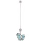 Piercing nombril grossesse 01 - Papillon multiples cristaux bleu-clair