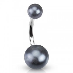 Piercing nombril UV 34 - Boules perles noires