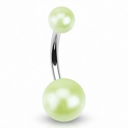 Piercing nombril UV 34 - Boules perles vert-pomme