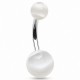 Piercing nombril UV 26 - Melon blanc et transparent