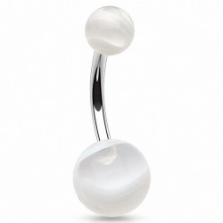 Piercing nombril UV 26 - Melon blanc et transparent