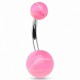 Piercing nombril UV 26 - Melon blanc et rose