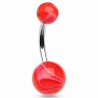 Piercing nombril UV 26 - Melon blanc et rouge
