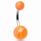 Piercing nombril UV 26 - Melon blanc et orange