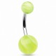 Piercing nombril UV 26 - Melon blanc et vert-pomme