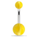 Piercing nombril UV 26 - Melon blanc et jaune