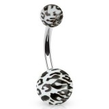 Piercing nombril UV 03 - Peau de panthère blanche