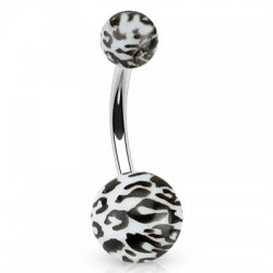 Piercing nombril UV 03 - Peau de panthère blanche