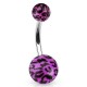 Piercing nombril UV 03 - Peau de panthère lilas