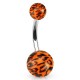 Piercing nombril UV 03 - Peau de panthère orange