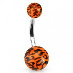 Piercing nombril UV 03 - Peau de panthère orange