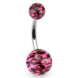 Piercing nombril UV 03 - Peau de panthère rose