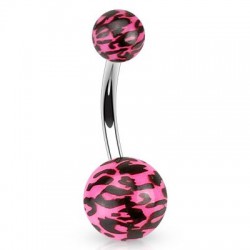 Piercing nombril UV 03 - Peau de panthère rose