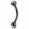 Piercing arcade 19 - Plaqué titane noir strass transparent