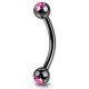 Piercing arcade 19 - Plaqué titane noir strass rose