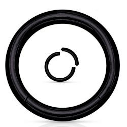 Piercing anneau 1,6mm 11 - Anneau brisé plaqué-titane noir