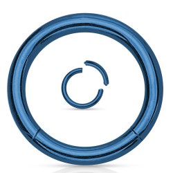 Piercing anneau 1,6mm 11 - Anneau brisé plaqué-titane bleu