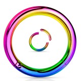 Piercing anneau 1,6mm 11 - Anneau brisé plaqué-titane rainbow
