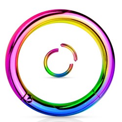 Piercing anneau 1,6mm 11 - Anneau brisé plaqué-titane rainbow