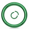 Piercing anneau 1,6mm 11 - Anneau brisé plaqué-titane vert