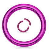 Piercing anneau 1,6mm 11 - Anneau brisé plaqué-titane lilas