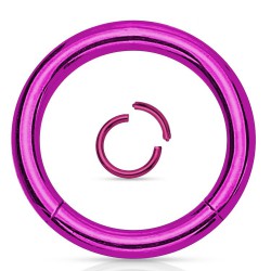 Piercing anneau 1,6mm 11 - Anneau brisé plaqué-titane lilas
