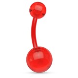 Piercing nombril UV 08 - Flexible unicolore rouge