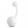Piercing nombril UV 08 - Flexible unicolore blanc