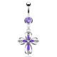 Piercing nombril croix 03 - lilas style cœurs