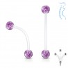 Piercing nombril grossesse boules paillettes lilas (09)