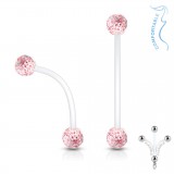 Piercing nombril grossesse 09 - UV boules paillettes rouges