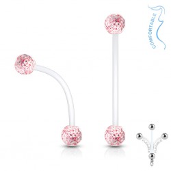 Piercing nombril grossesse 09 - UV boules paillettes rouges