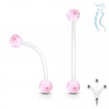 Piercing nombril grossesse 09 - UV boules paillettes roses