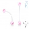 Piercing nombril grossesse boules paillettes roses (09)