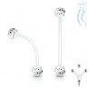 Piercing nombril grossesse 09 - UV boules paillettes transparentes