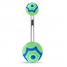 Piercing nombril UV 09 - Toile d'araignée bleue et verte