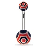 Piercing nombril UV 09 - Toile d'araignée noire et rouge
